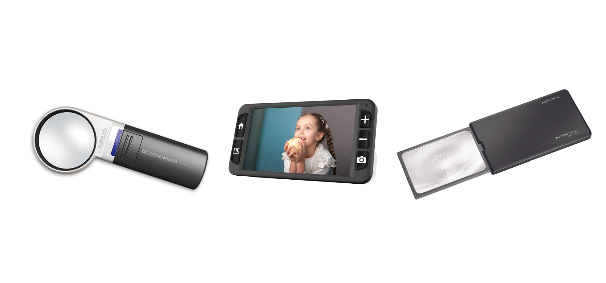 Image of hand-held, video, and lighted magnifiers offered by Low Vision Supply