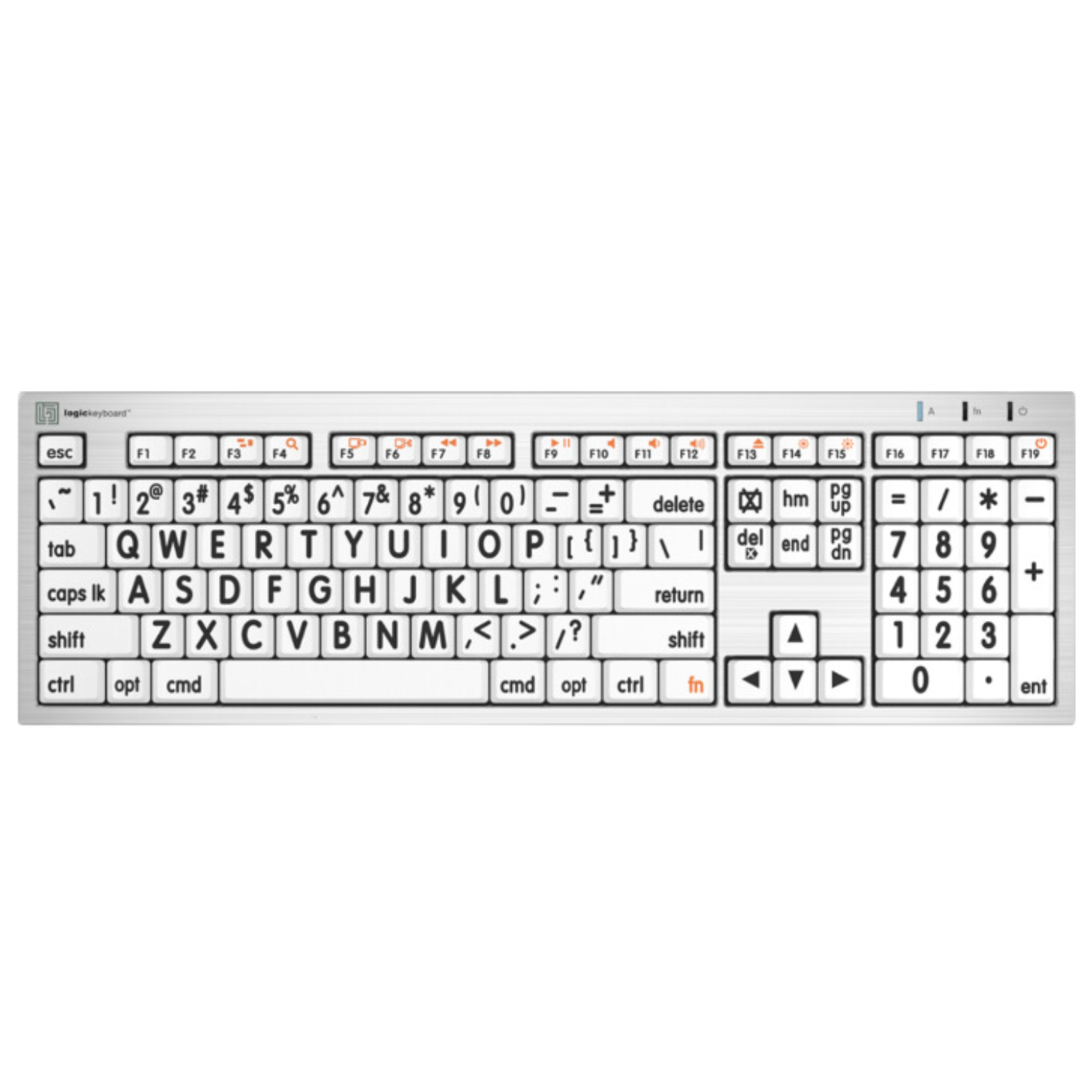 Image of the ALBA LargePrint Black on White Keyboard for Mac from LogicKeyboard