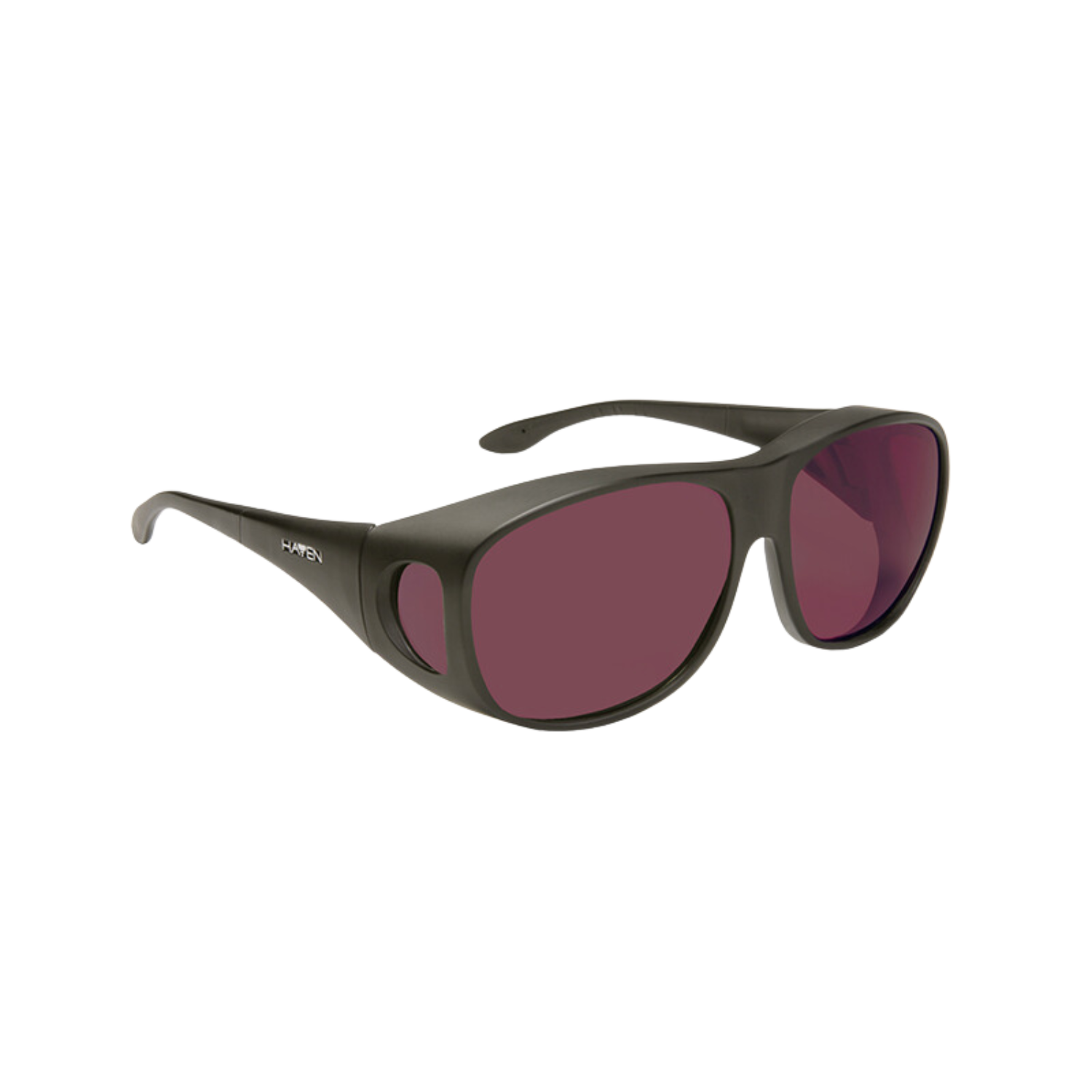 Image of the Haven Summerwood FL-41 light sensitivity sunglasses with dark rose tint from Eschenbach.