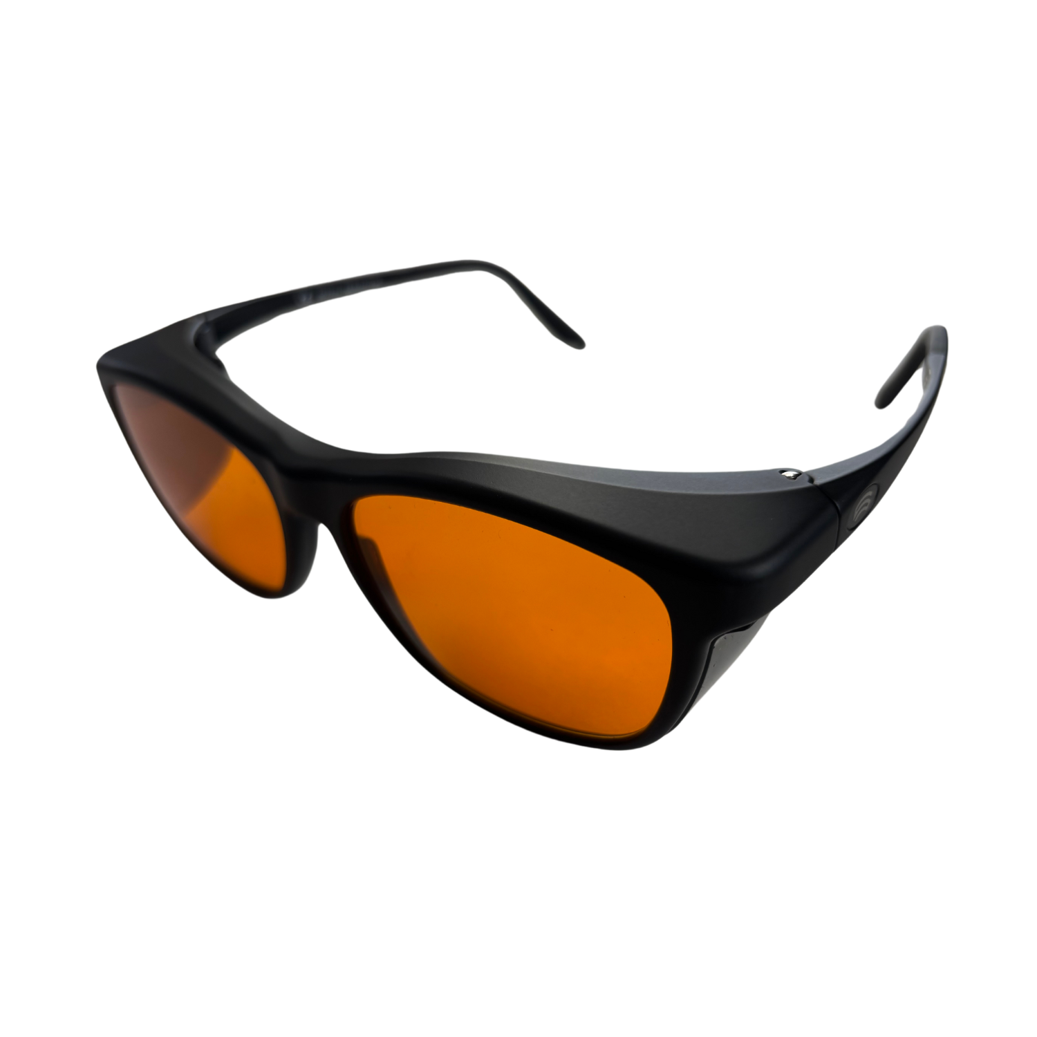 Side image of the CF2 blue blocking fit-over glasses with BB470 dark yellow tint.