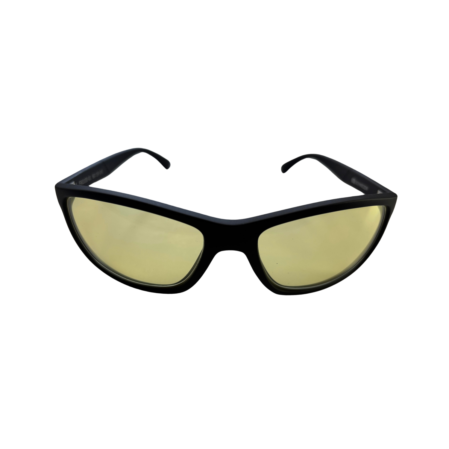 Image of the FR1 light sensitivity glasses with light yellow CFLED lenses and black frames from Schweizer.