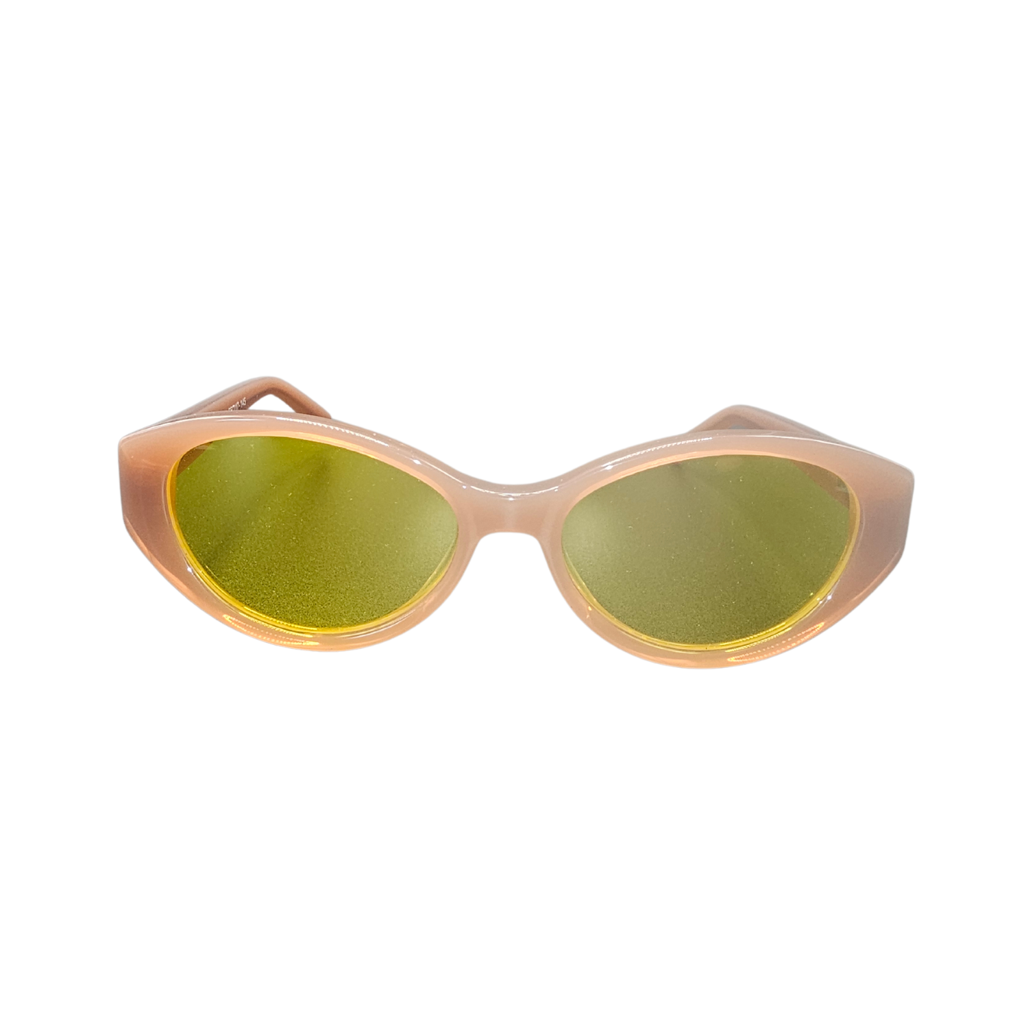 Front image of Schweizer's FR5 Pink Frames with yellow BB450 blue light blocking lenses.