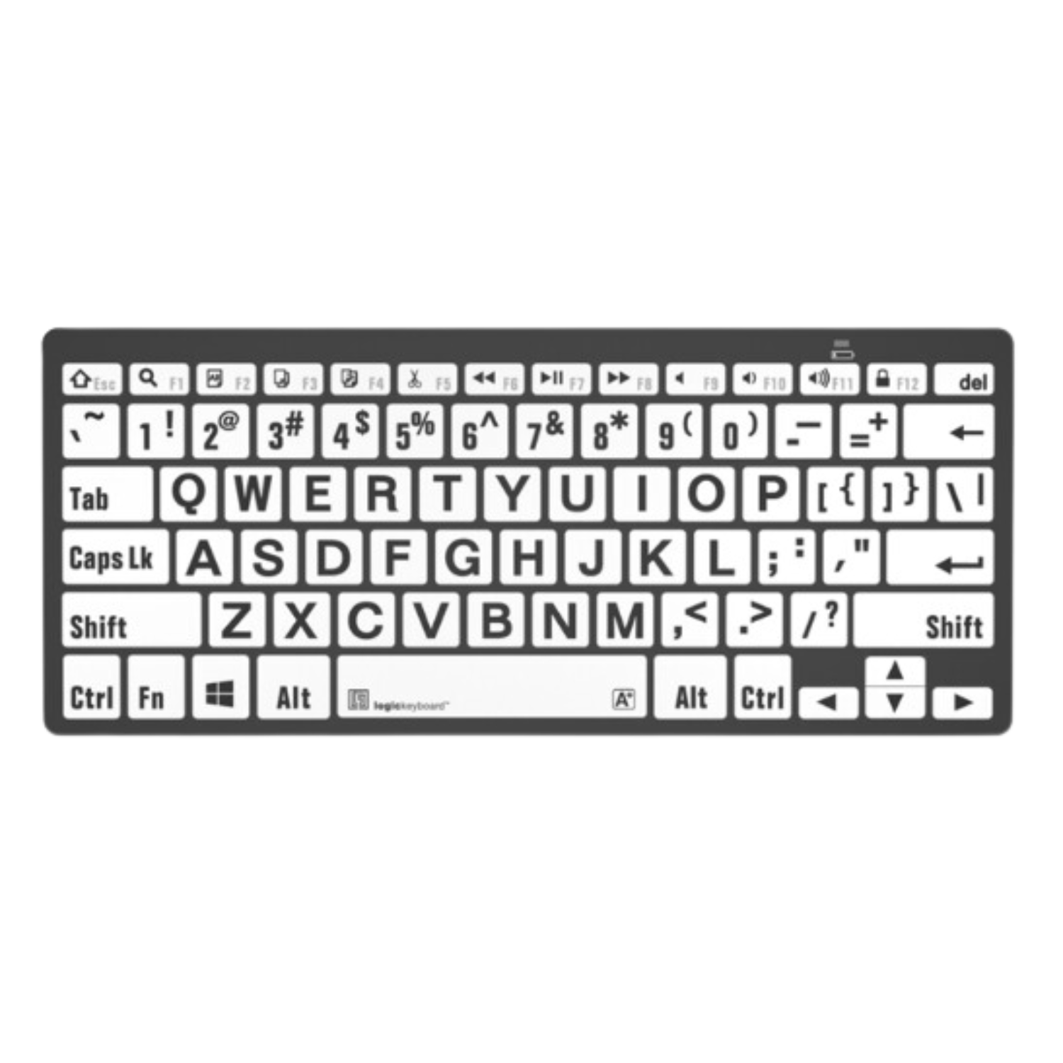 Image of the LargePrint Mini Bluetooth Black on White Keyboard for Mac from LogicKeyboard.