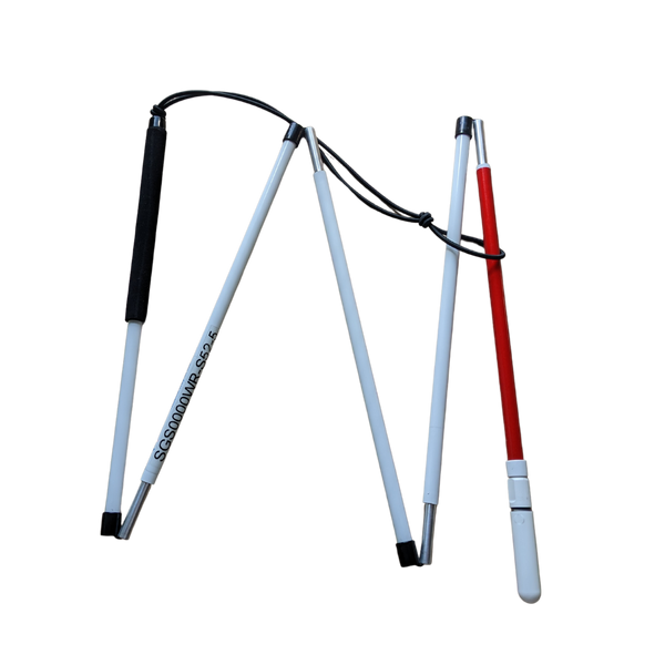 Folding Slimline Mobility Cane with Pencil Tip - Low Vision Supply